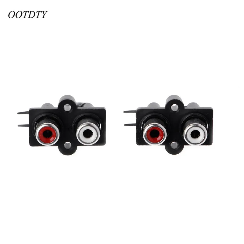 OOTDTY 5 шт. монтажный 2 позиционный разъем RCA для стерео аудио и видео|connector female|connector