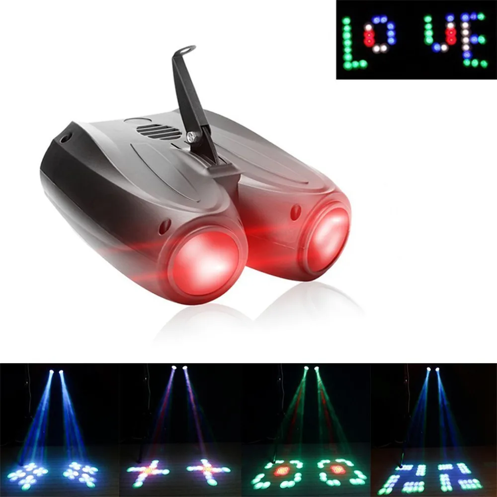 Lâmpada do Projetor para dj Festa de Casamento Luz do Estágio Zjright Padrão Colorido Rgbw 20 w 128 Led Duplo Cabeça Dirigível Efeito Eventos Clube 2 20 w 128 led cabeça dupla dirigível