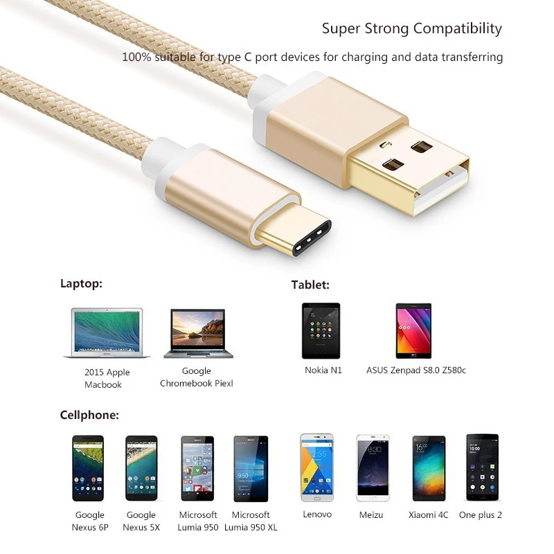 Зарядный кабель usb type C для Asus ZenFone V V520KL/V Live V500KL, 3 ZE552KL ZE520KL, ZenPad Z8s ZT582KL Z8 ZT582KL