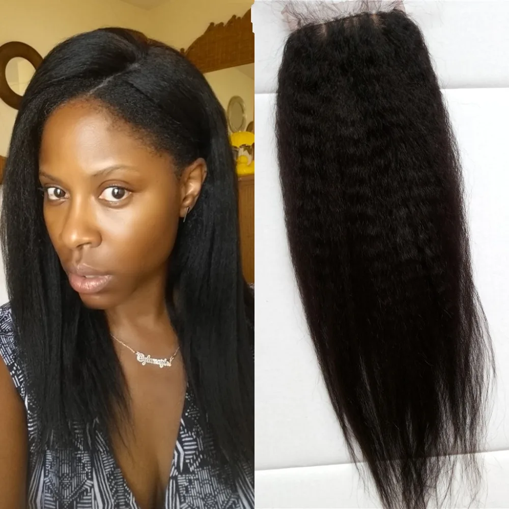 Peruvian Silk Base Closure Light Yaki Straight Unprocessed