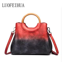 LUOFEIHUA Новая повседневная сумка из натуральной кожи винтажная замшевая кожаная ручная Раскрашенная сумка-мессенджер