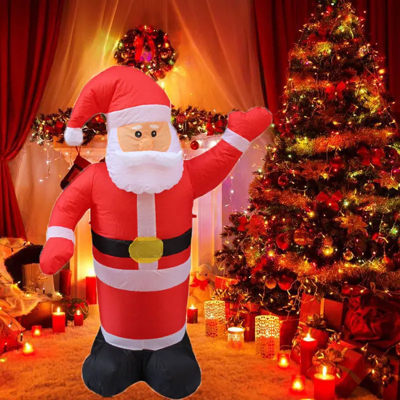 

New 1.2M Lovely Inflatable Santa Claus Outdoors Xmas Decor for Home Garden Decoration Merry Christmas Welcome Arches Ornaments