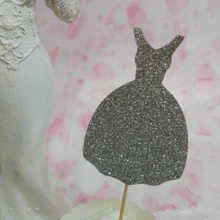 Блестящее платье для невесты на заказ, украшение для капкейков, топперы для свадебного душа, свадебная помолвка, девичник, еда для вечеринки, выбор