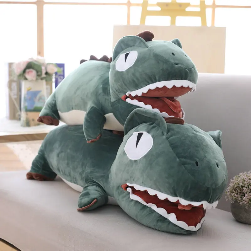 

1pc 70/90cm Cartoon dinosaur Plush Toy lizard Soft animal Cushion Stuffed Doll Pillow Home Funny Creative Gift for children