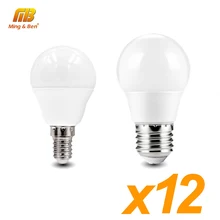 Светодиодный 12 шт. светодиодные лампы AC220V 230V Светодиодный светильник E14 E27 умная ИС(интеграционная схема) лампада 18 Вт 15 Вт 12 Вт 9 Вт 7 Вт 5 Вт 3 Вт теплый холодный для внутреннего стола потолочного освещения