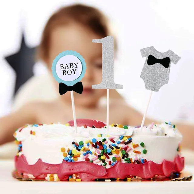 lovely baby boy 1st cake topper baby boy the first birthday cake