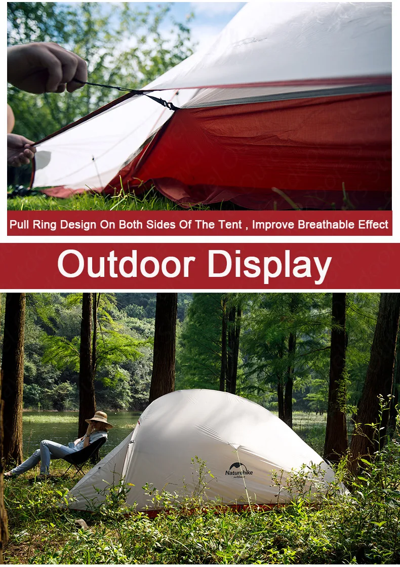 Naturehike Upgrade CloudUp2 палатка 20D силиконовый двойной слой 2 человек Сверхлегкий портативный алюминиевый полюс кемпинговая палатка NH17T001-T