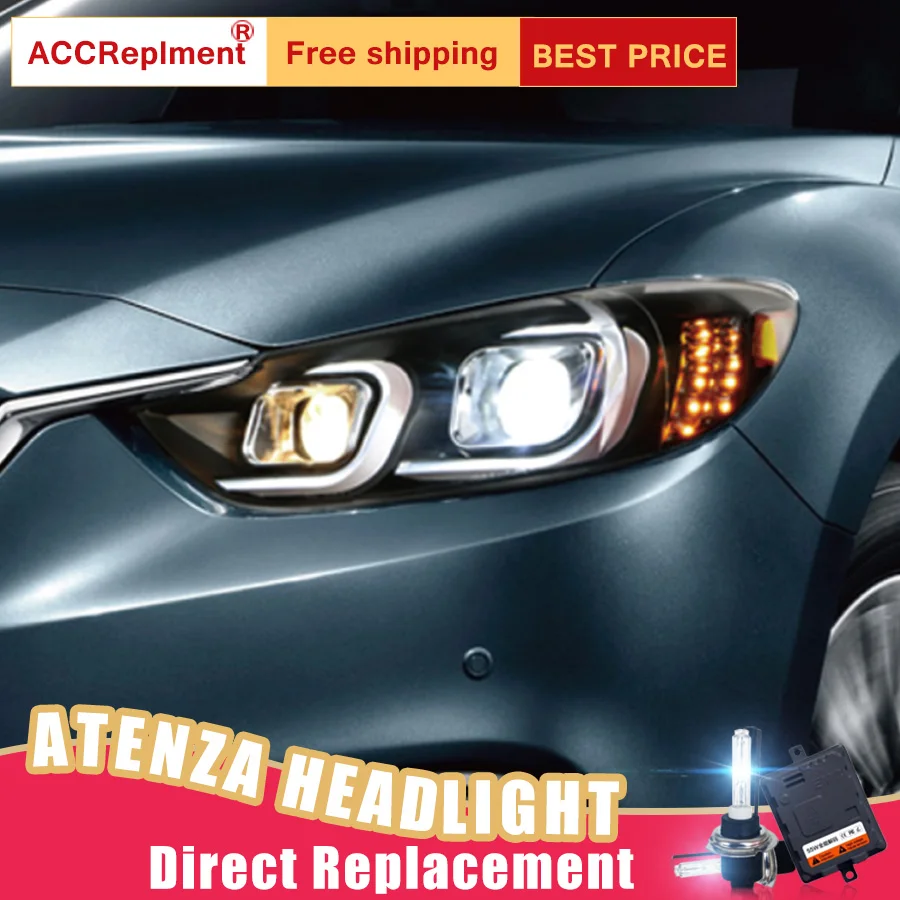 2 шт. светодиодный фары для Mazda6 Atenza 2014-2015 автомобиля Ангельские Глазки ксенон HID
