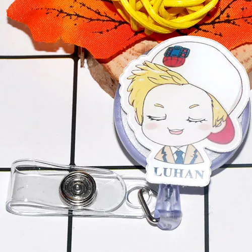 Акриловый держатель для карт с персонажем из мультфильма «Герой медсестры» выдвижной держатель удостоверения личности катушка для значка значок зажим выдвижной для работы