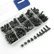 Kit de commutateur Tactile à bouton-poussoir, 200 pièces, 6x6, bouton, à immersion 4P, 10 modèles, hauteur: 4.3-13MM
