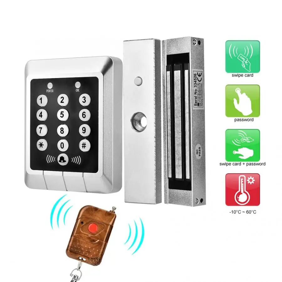 005ID RFID система контроля доступа двери с магнитным пульт дистанционного управления с блокировкой кнопка выхода 10 брелоков