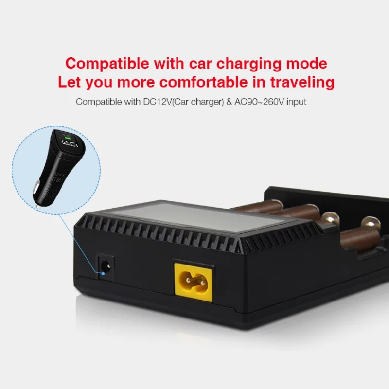 Cena Miboxer C4 LCD Smart Batterie Ladegerat futro Li Ion IMR ICR LiFePO4 3.7v 18650 14500 26650 21700 AAA Batterien 100 800mah 1.5A