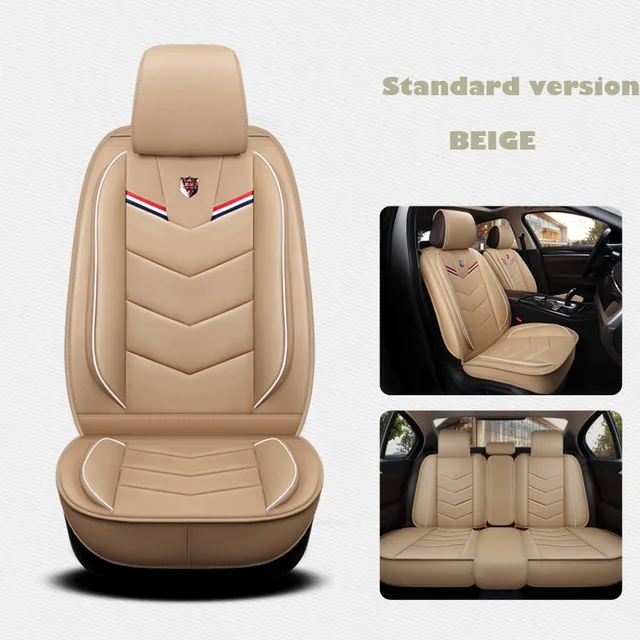 Beige Кожаные универсальные автомобильные Чехлы для honda crosstour crv CR-V fit hrv insight jazz - Название цвета: Beige