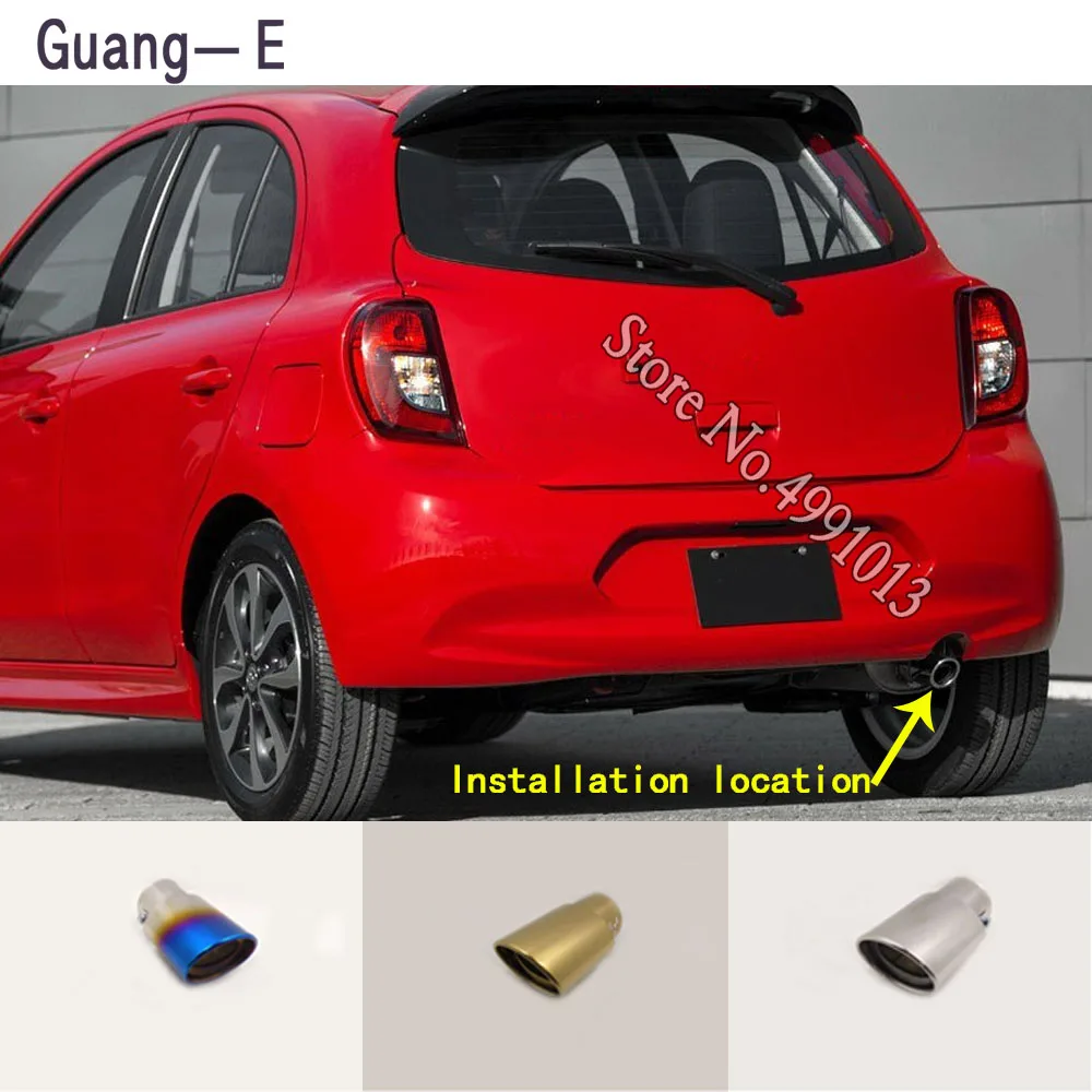 Наклейки на корпус автомобиля для Nissan Micra 2009 2018 накладка глушителя наружная
