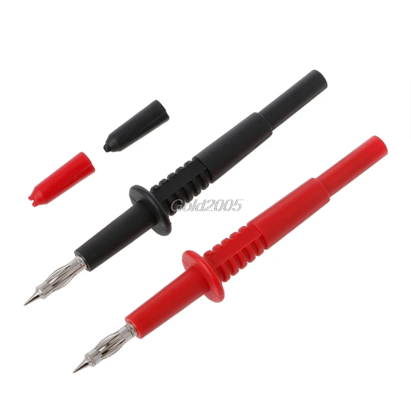 2 Pcs Copper Rod Multimeter Testing Probe 4mm Socket Type Probe Banana Connector G07 Drop ship