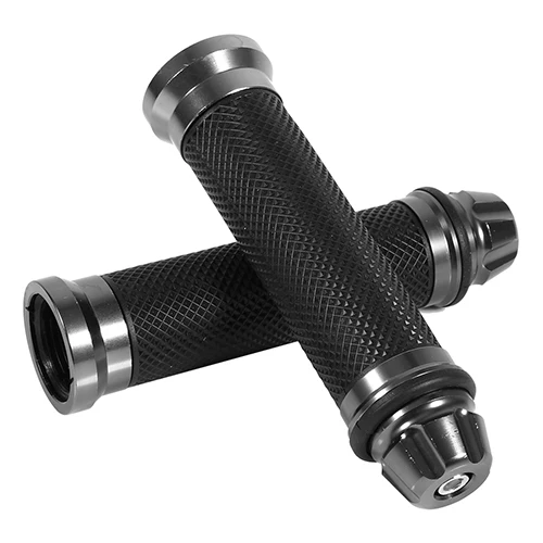 Titanium Рукоятки для мотоциклов CNC алюминиевый резиновый левый и правый руль рукоятки универсальные для 7/8 - Цвет: Titanium