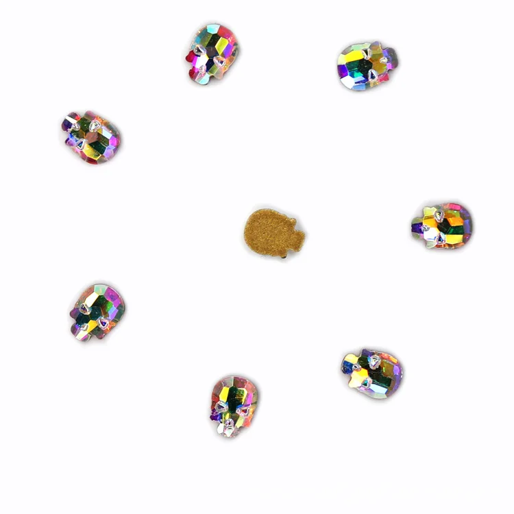 20 шт 3D кристалл AB череп плоские Стразы для ногтей алмазные подвески ювелирные