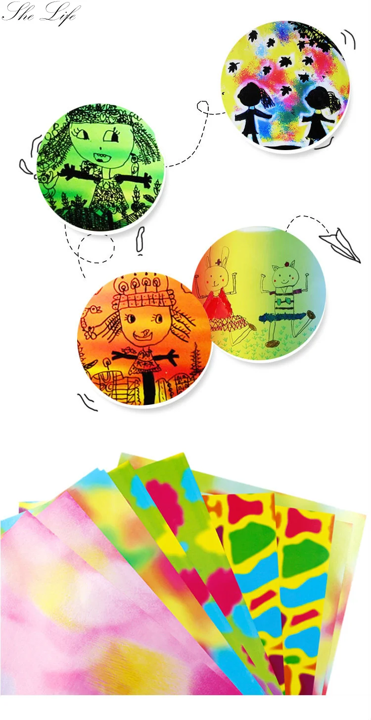 5 листов 8K детская цветная красочная крафт-бумага цветная блестящая бумага для рисования ручной работы детские материалы для рисования