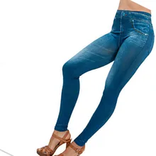 Шоппинг взрывы корсет имитация джинсовые леггинсы бесшовные печати Ретро мультфильм печатных брюки Harajuku повседневные штаны женские