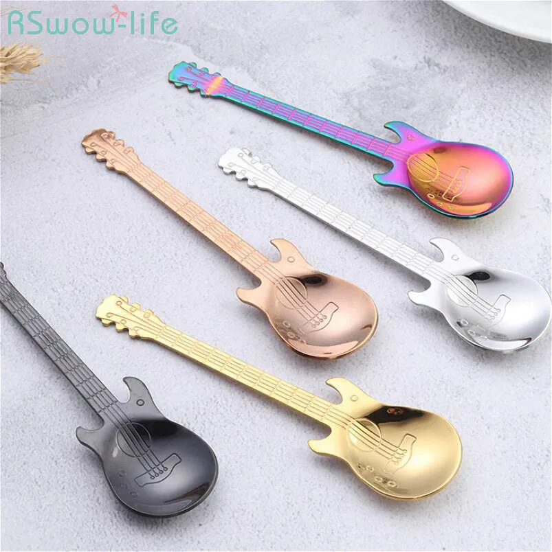 

Stainless Steel Guitar Spoon Creative Gift Coffee Spoon Ice Bar Music Bar Bar Spoon Party Gifts for Guests