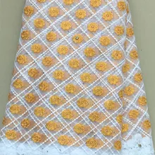 HLL3810 новая французская молочная шелковая чистая кружевная ткань Высококачественная африканская Тюлевая кружевная ткань со стразами для нигерийской свадьбы