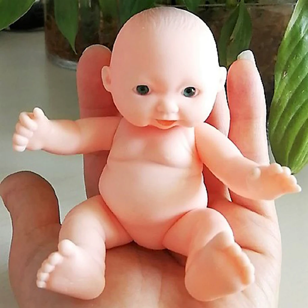 11cm Realistic Vinyl Baby Doll Lifelike Newborn Girl Doll Simulation Soft Child Baby Doll Toys Simulation Dolls 