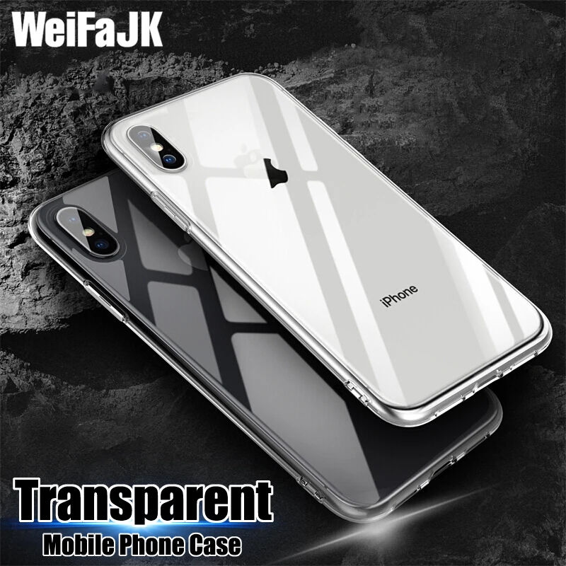 

WeiFaJK Ultra Thin Soft Transparent TPU Case For iPhone 8 7 6s Plus X Clear Silicone Full Cover For iPhone 6 6s 7 8 Plus X Case