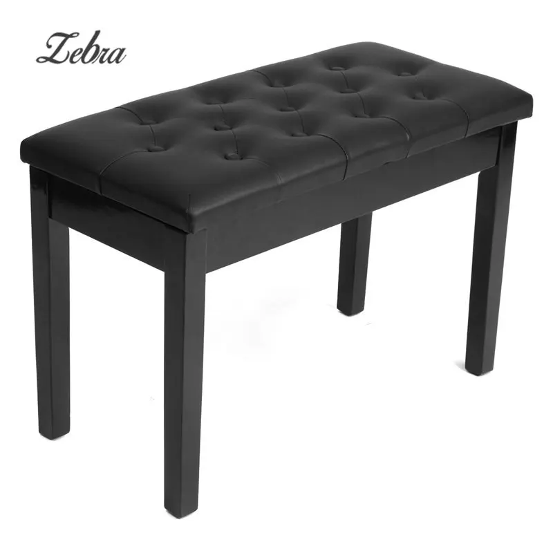 

NEW Black Ebony Wood Leather Piano Bench Padded Piano Keyboard Seat Storage Double Duet Leather Wood Piano Stool Chair Bench