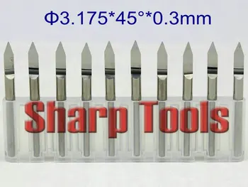 

10pcs 0.3mm 45 Angle V Shape Milling Cutter CNC Wood Router Bit Set, Tungsten Carbide Router Bits PCB CNC Engraving Micro Tools