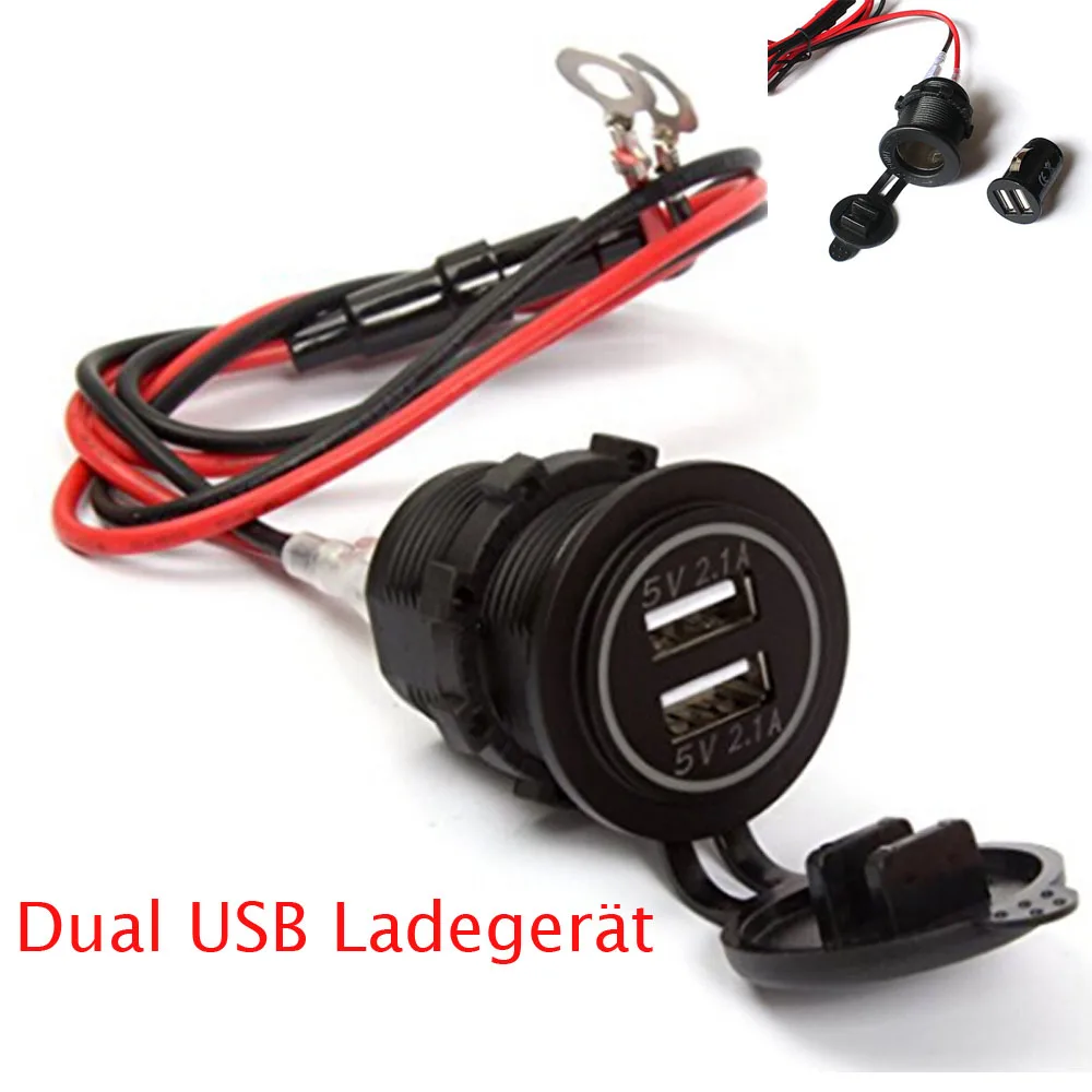 12V водонепроницаемый двойной USB зарядное устройство розетка для GPS автомобиля