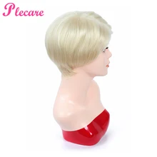 Plecare прямой блонд косплей парик с челки термостойкие парик из синтетического материала волосы натуральные короткие Pruiken парики для черных женщин