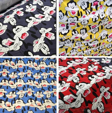 

50*170cm Cartoon Goofy dog LYCRA Cotton fabric For Sewing diy Patchwork Parent-child Clothing ,BABY Children clothes