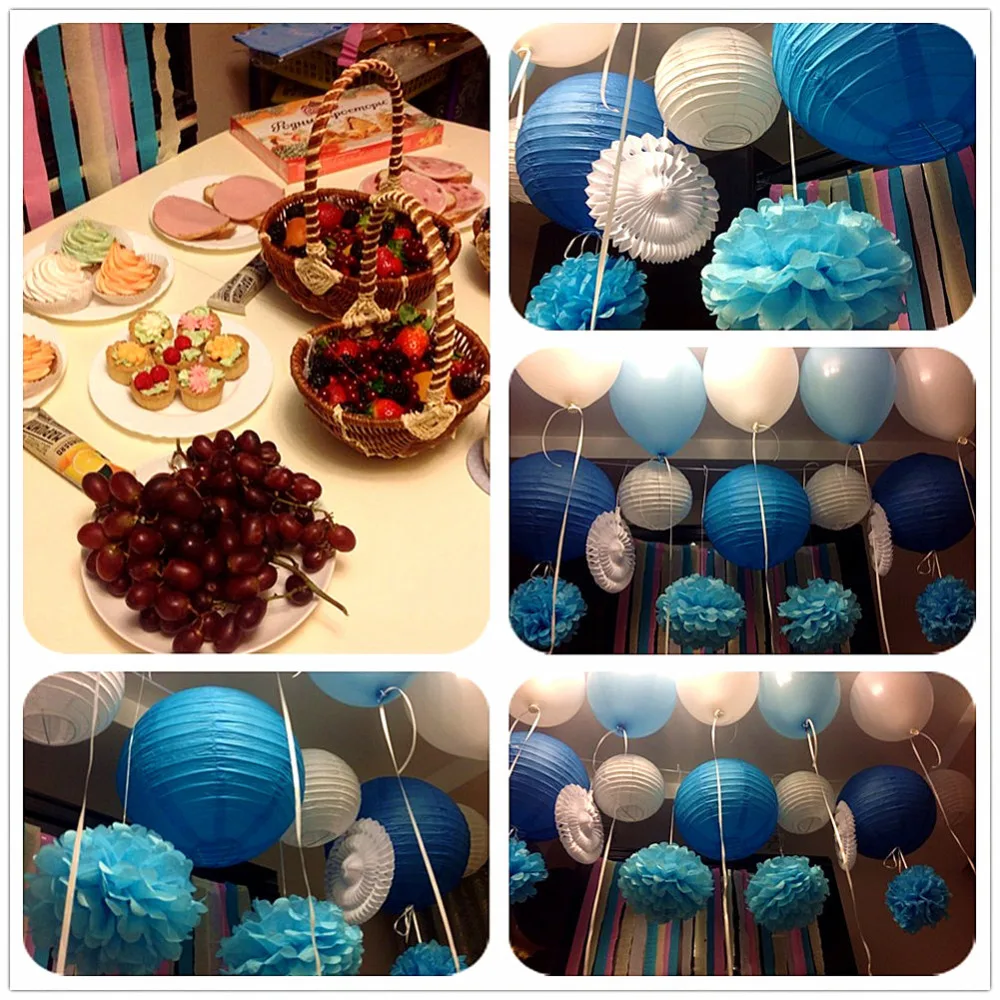 Set of 13 (Blue) Beach-Themed Party Under the Sea Party Decoration Set  Boys Birthday Party Baby Shower 1st Birthday (13)
