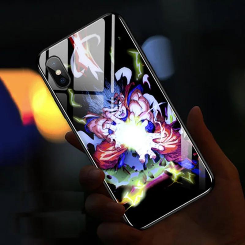 EKIND Серия Сердце чехол из закаленного стекла для телефона для iPhone X XS XSMAX светодиодный логотип Вспышка стеклянный чехол для iPhone защитный чехол для телефона - Цвет: 5