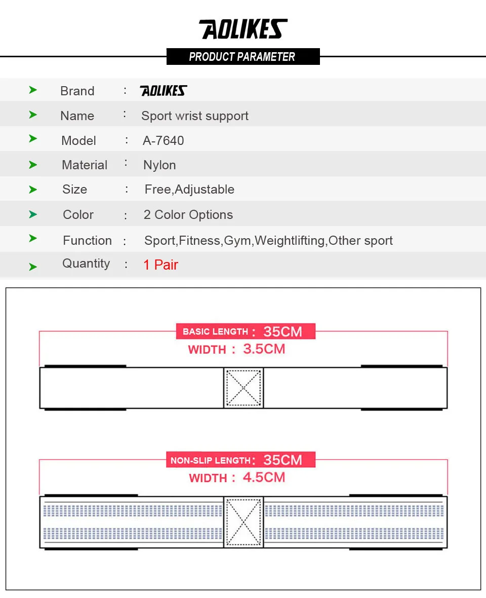 AOLIKES 2 шт толстый 5 мм браслет Powerlifting Тяжелая атлетика наручный ремешок для спортзала спортивный поезд поддержка запястья обертывания фитнес