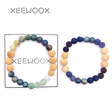 

Couple Bracelet 2018 New Bracelet Natural Stone For Women Man Boho beads Jewelry Round Beads Bracelet Charm Friendship Gift
