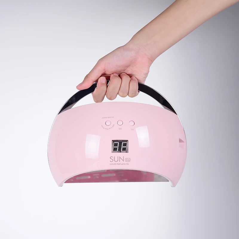 

Langoa SUN6 48W UV LED Nail Lamp Smart Sensor Nail Dryer for Curing All Gels White with Digital Time Display Nail Art Tool