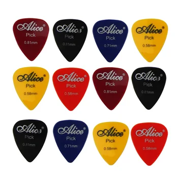 

Alice 12pcs/Set ABS Acoustic Electric Guitar Bass Mandolin Picks Plectrums 0.46 to 0.81mm Mixed Color