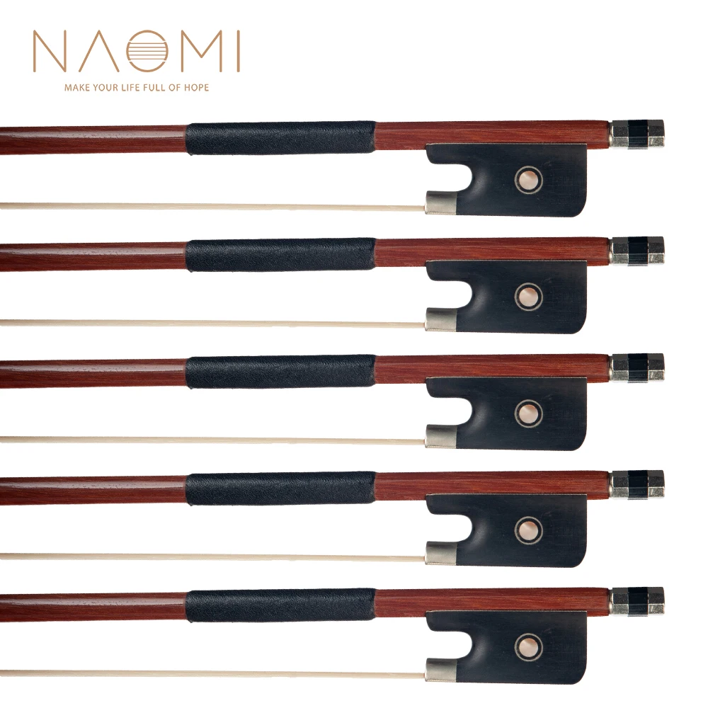 NAOMI 5PCS Viola Bow Brazilwood Bow For 15 16 Viola W Ebony Frog 