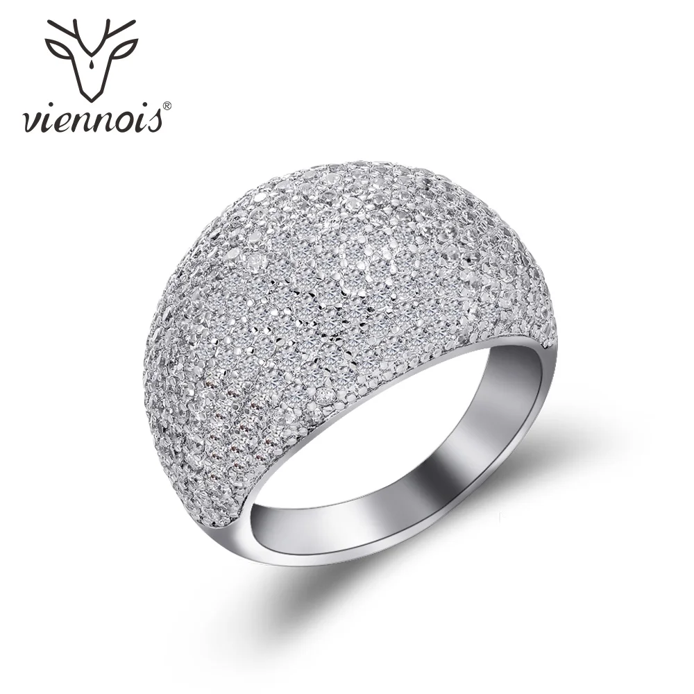 Viennois трендовые кольца для женщин широкие женские блестящие циркониевые модные