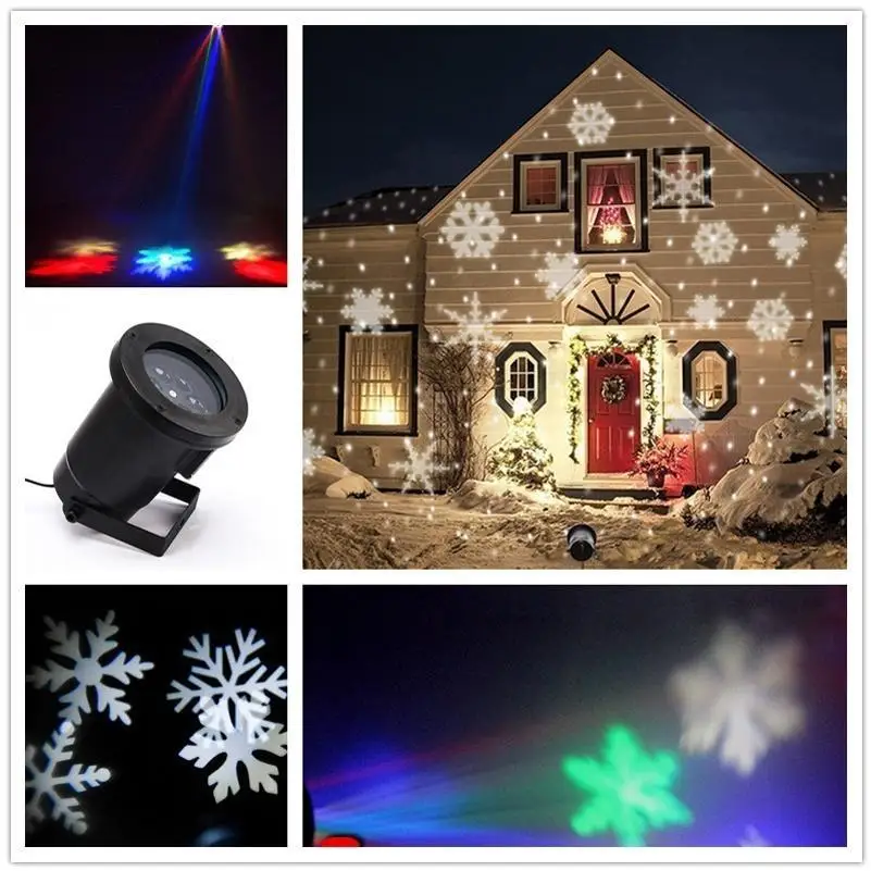 

Snowflake lamp laser modern indoor outdoor automatic LED moving snowflakes spotlight lamp wall and tree christmas