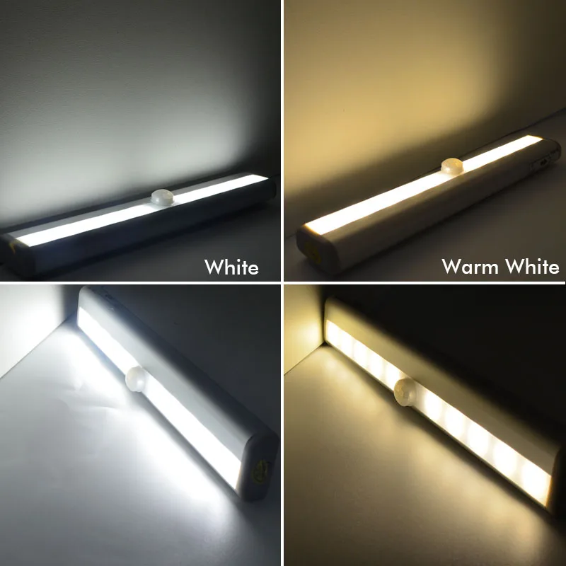 

10Leds Led Sensor Night Light SMD3528 Wireless PIR Motion Intelligent Portable infrared Induction Closet Cabinet Night Lamp