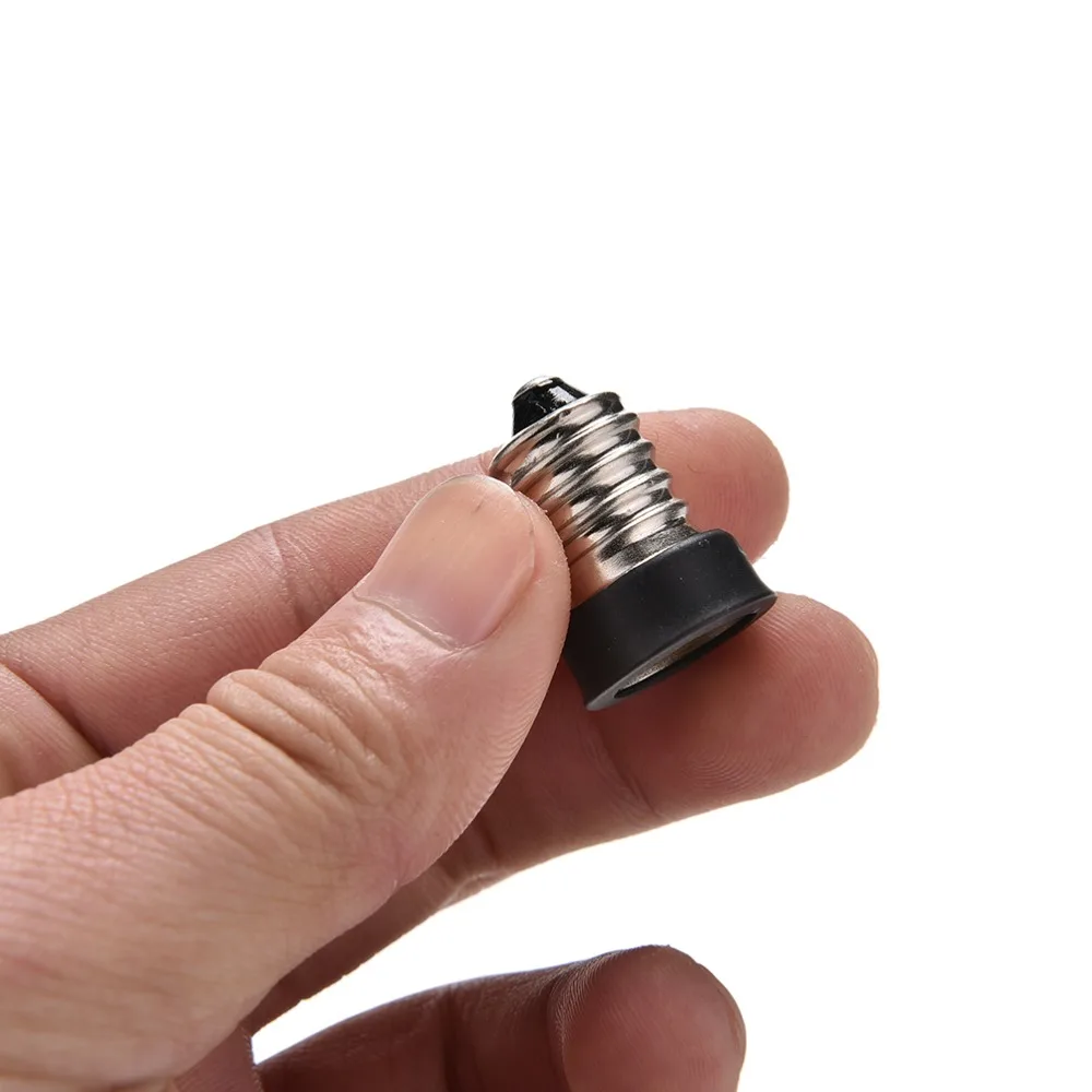 

1Pcs Black Plastic with Metal LED lamp Holder Converter E14 to E12 Socket Conversion light Bulb Base type Adapter