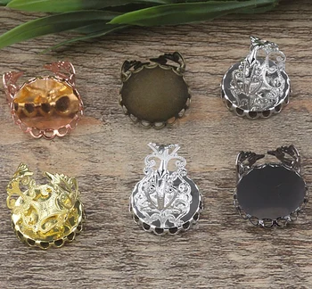 

Ring Bases Round Lace Bezel 16mm 20mm 25mm Resin Cabochons Blanks Filigree Flower Adjustable Open Ring Settings Findings Bulk