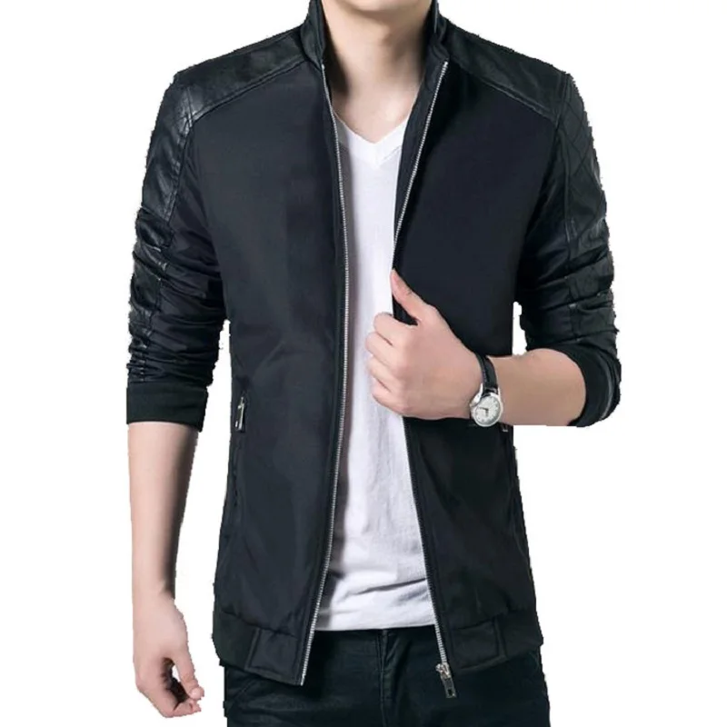 New Men s Casual Coats Men Thin Bomber Jackets Male Outerwear Slim Fit Windbreaker Patchwork Brand