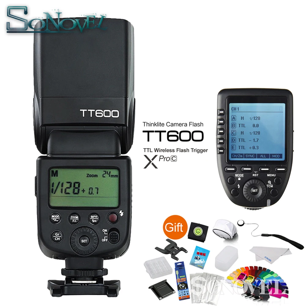 Godox Flash de cámara TT600 GN60 HSS 1/8000s, sistema X inalámbrico