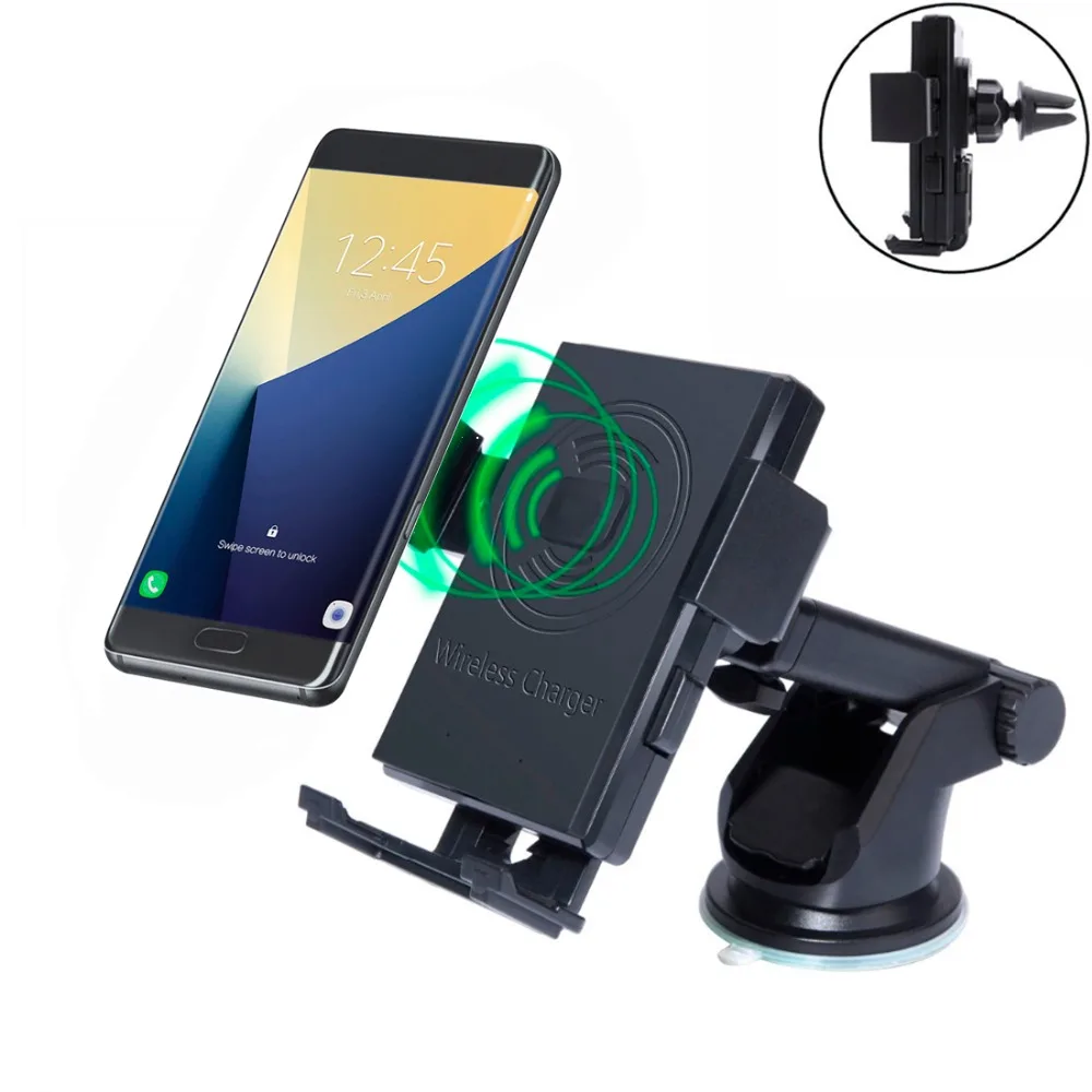 Qi Wireless Charger Car Charging Dock Phone Chargers with Auto Air Purifier Car Adapter for