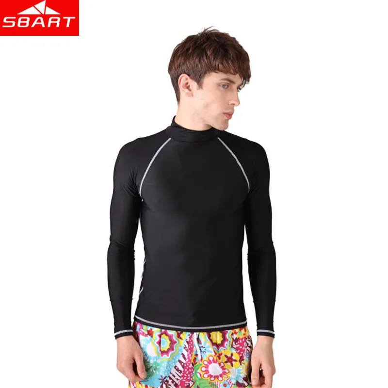 SBART Мужская рубашка для плавания с длинным рукавом Рашгард серфинга|rashguard swim