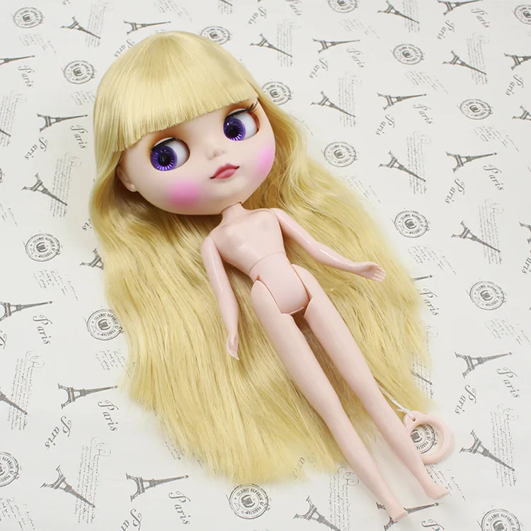 

Sweet Nude Blyth-doll blonde long hair with bangs B female DIY makeup doll toys for girls gifts