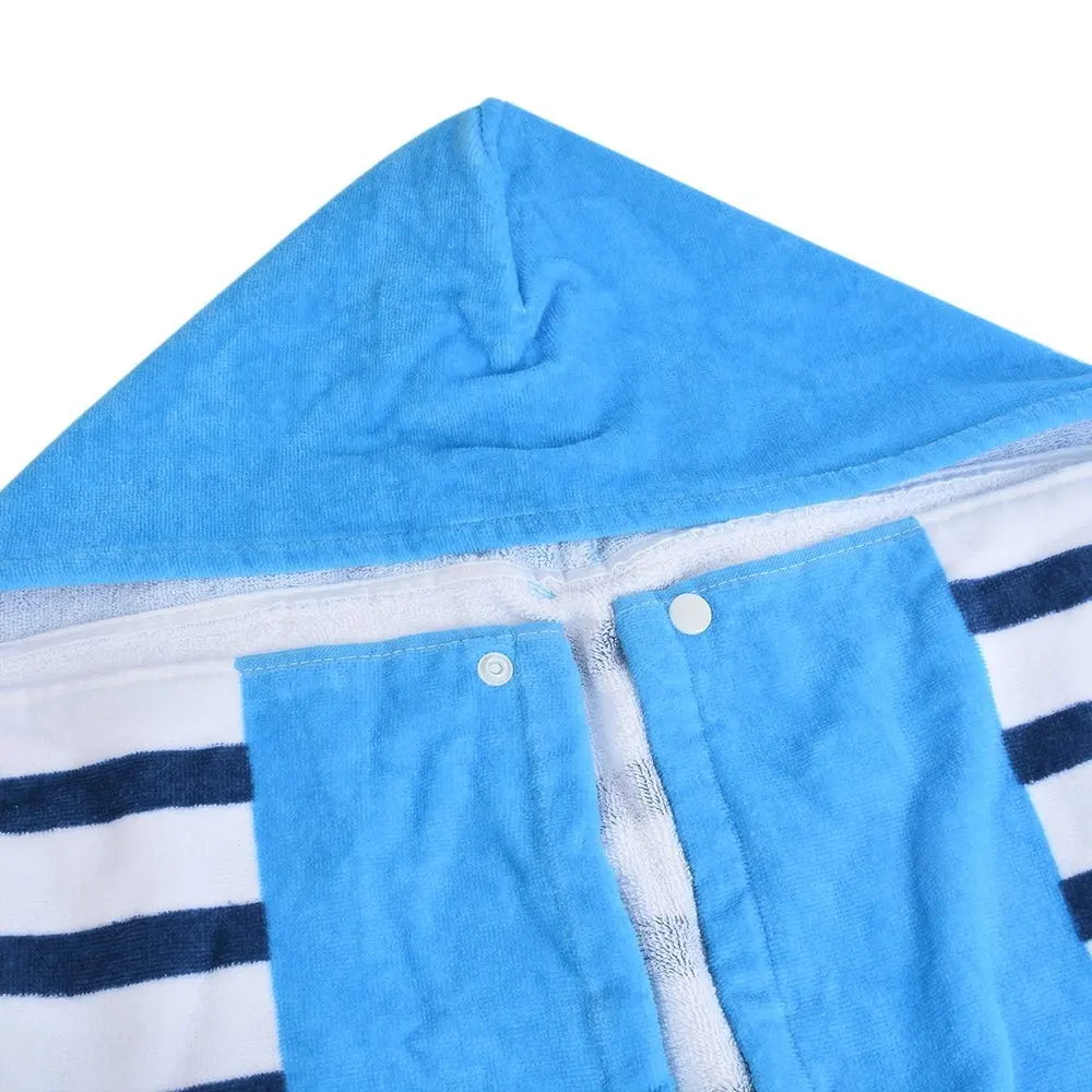 Детское хлопковое пончо с капюшоном из длинного штапеля 76*127 см, полотенце, пляжное банное полотенце для мальчиков и девочек с изображением акулы, морского моря, голубого и серого цветов